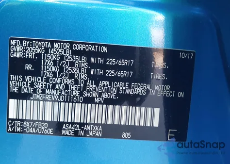 2018 Toyota Rav4 Le from USA, damaged, VIN JTMZFREV9JD111610